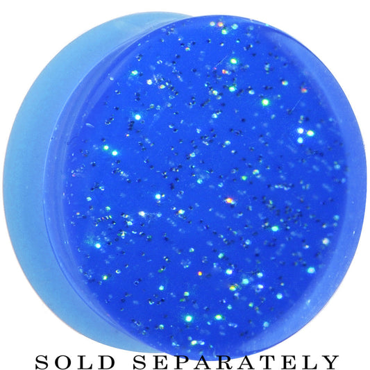 7/8 Blue Neon Glitter Saddle Plug