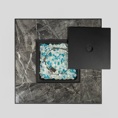 Espresso Square 30 Inch Propane Gas Fire Pit Table Tile Top Wicker Base
