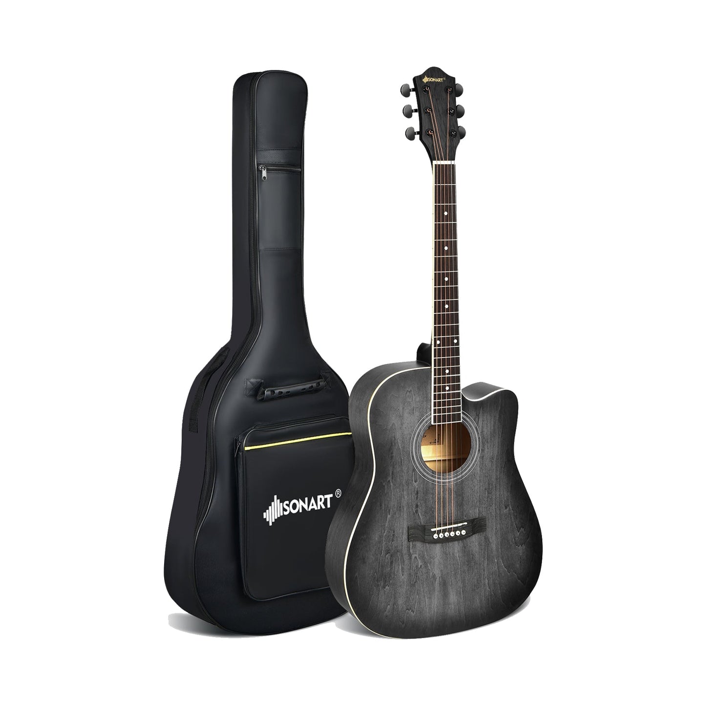 41 Inch Full Size Cutaway Acoustic Guitar Set for Beginner