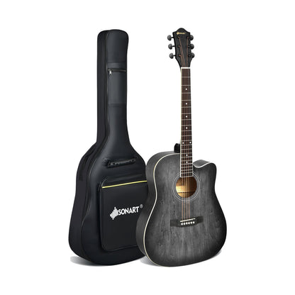 41 Inch Full Size Cutaway Acoustic Guitar Set for Beginner