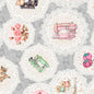 Gray Sewing Doilies Sew Shabby Chic Cotton 44"/45" Fabric Per Yard