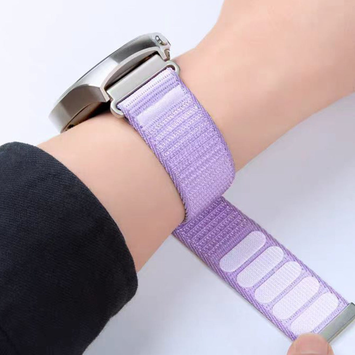 Nylon Braided Watch Strap With A Rugged Mountain-inspired Pattern