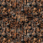 Rust Steam & Steel Train Mechanical Gears Cotton 44"/45" Fabric Per Yard