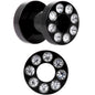 4G Black Anodized Clear Gem Go Glam Screw Fit Tunnel Plug Set