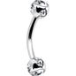 16G Clear Multi Gem Eyebrow Ring