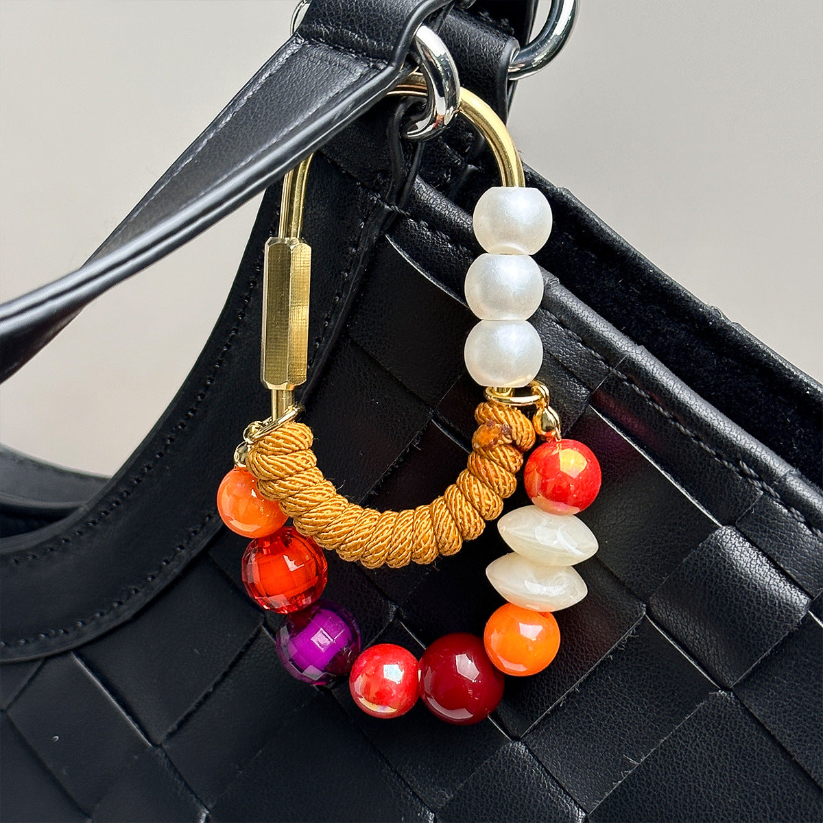 Crystal Bead Heart-shaped Bag Charm
