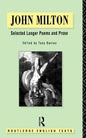 John Milton: Selected Longer Poems and Prose - Paperback