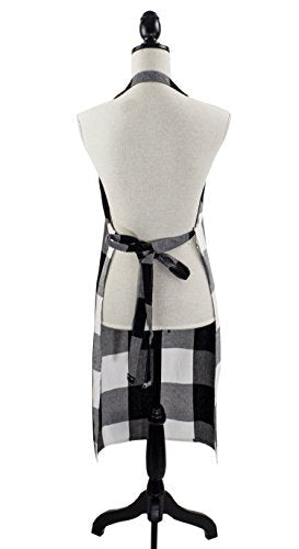 Fennco Styles Buffalo Check Plaid Design Cotton Kitchen Full Size Apron