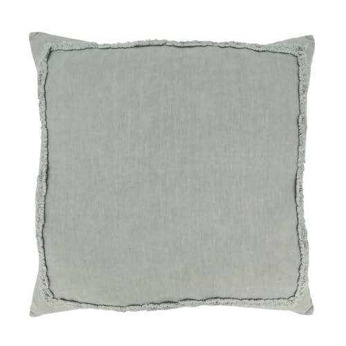 Fennco Styles Matilde Ruffled Design 100% Linen Decorative Down Filled Throw Pillow 20 x 20 Inch
