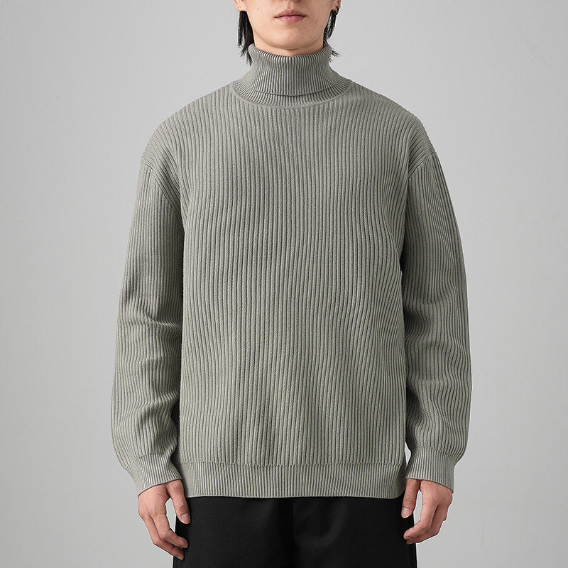 Autumn Winter Solid Color Loose Fit Thick Warm Inner Knit Base Layer