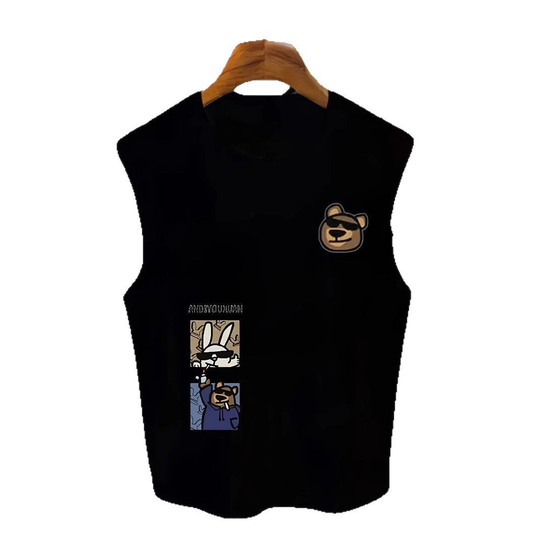Fashionable Mens Sleeveless Printed Top