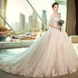 Wedding Dress Bride's New Vintage French Long Sleeve Off Shoulder