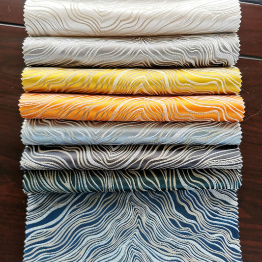 High Precision Gold Thread Wave Pattern Jacquard Fabric