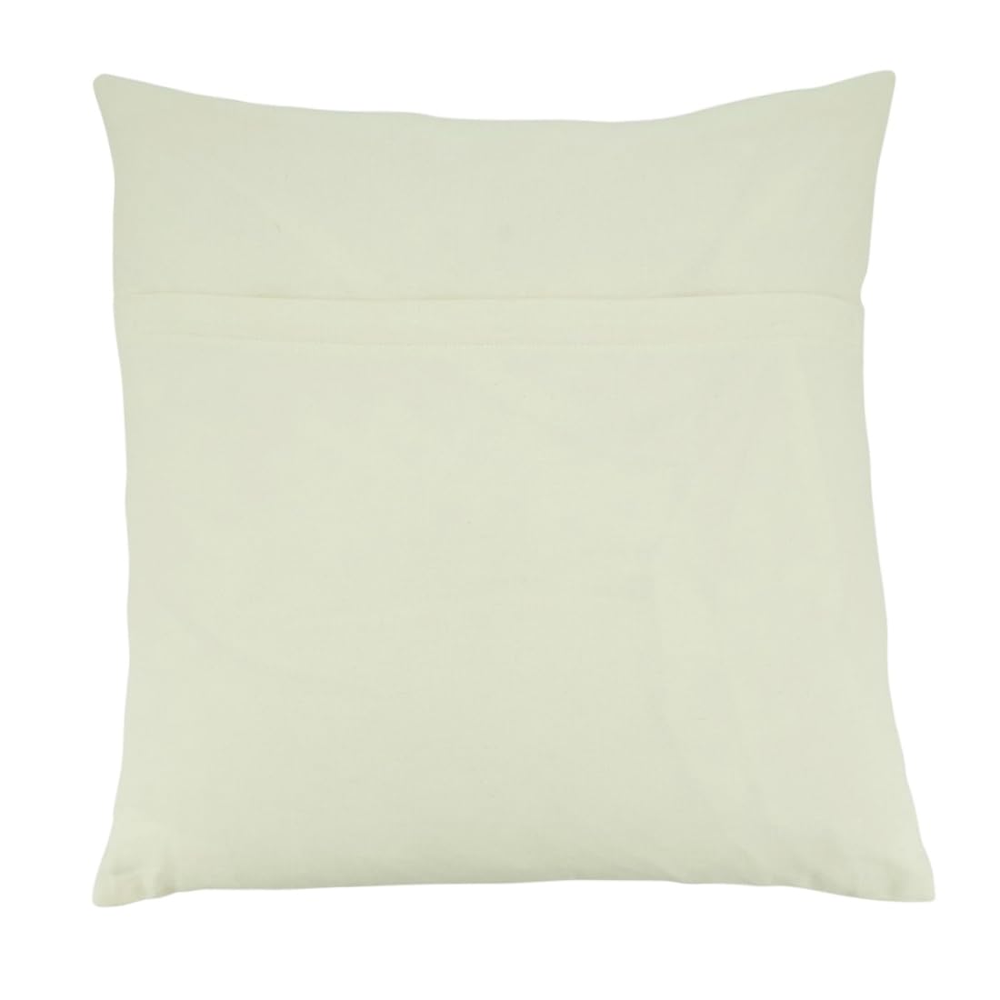 Fennco Styles Embroidered Dashes Cotton Decorative Throw Pillow Cover 20" W X 20" L – White Striped Design Cushion Case for Couch, Sofa, Bedroom, Office and Living Room Décor