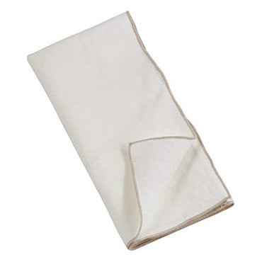 Fennco Styles Amelia Collection Classic Stonewashed Border Stitch 100% Pure Linen 20 x 20 Inch Cloth Napkins – Natural Dinner Napkins for Banquet, Wedding, Special Events and Home Décor