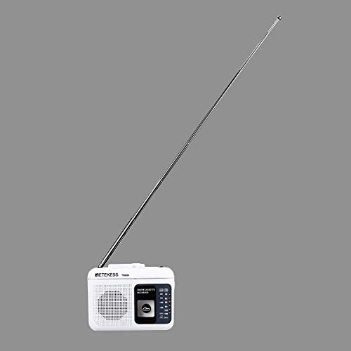Retekess TR606 Cassette Tape Player, Cassette Player Recorder, Built-in Speaker, AUX/Microphone Jack, Support AUX Line in Record, AM FM Radio, Powered by DC or AA Battery (White)