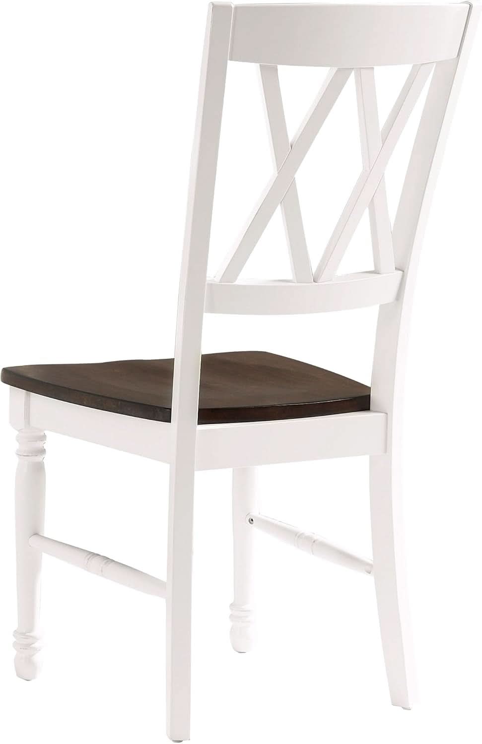 Shelby Distressed White X Back Dining Chairs Set Of 2