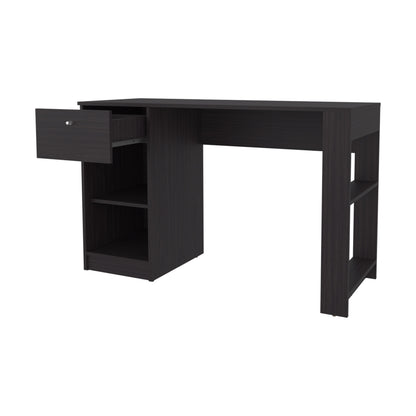 Sun City Computer Desk with a Drawer and Open Storage, Wengue