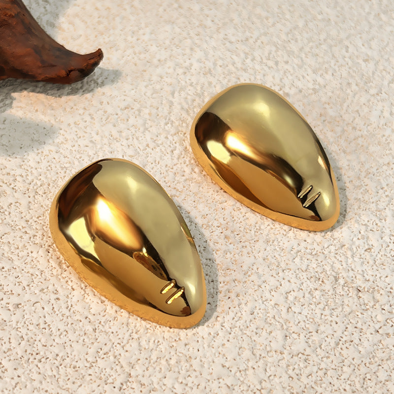 18K Gold plated Stainless Steel Geometric Plain finish Earrings Womens European And American Style
