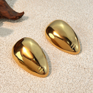 18K Gold plated Stainless Steel Geometric Plain finish Earrings Womens European And American Style