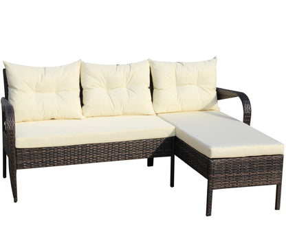 Outdoor Conversation Set PE Rattan 2 Piece Brown