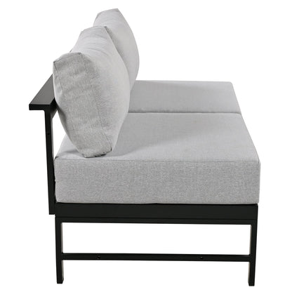 Outdoor Sectional Set Iron Gray U-Shape Seats 5 to 6 5.9 In Cushion