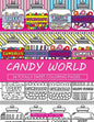 Candy World Coloring Book: 24 Totally Sweet Coloring Pages - Paperback