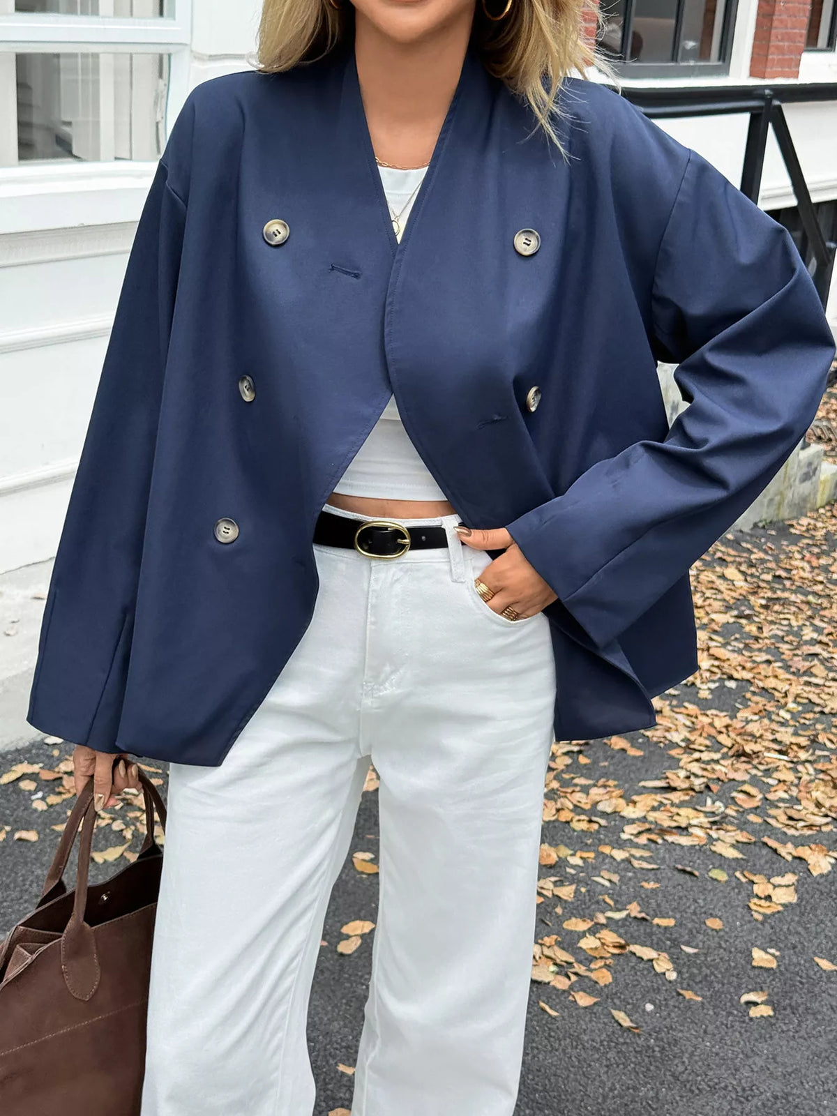 Double-Breasted Long Sleeve Jacket