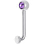 14G 5mmTanzanite Gem Vertical Hood Piercing -1/2 2mm Rise