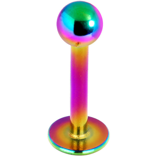16G Rainbow Titanium Labret Monroe Tragus