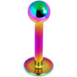 16G Rainbow Titanium Labret Monroe Tragus