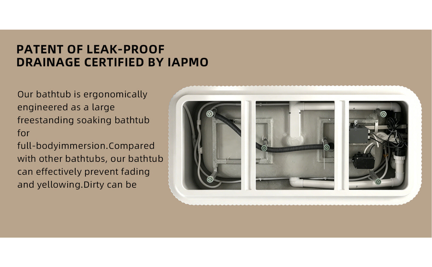 67' Rectangle Acrylic Whirlpool Bathtub Freestanding Soaker Tub Chrome Drain cUPC