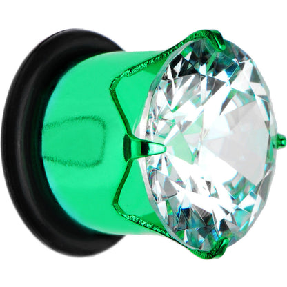 1/2 CZ Green Electro Titanium Tunnel Plug