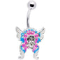 Skull Surrender Multi Color Butterfly Belly Ring