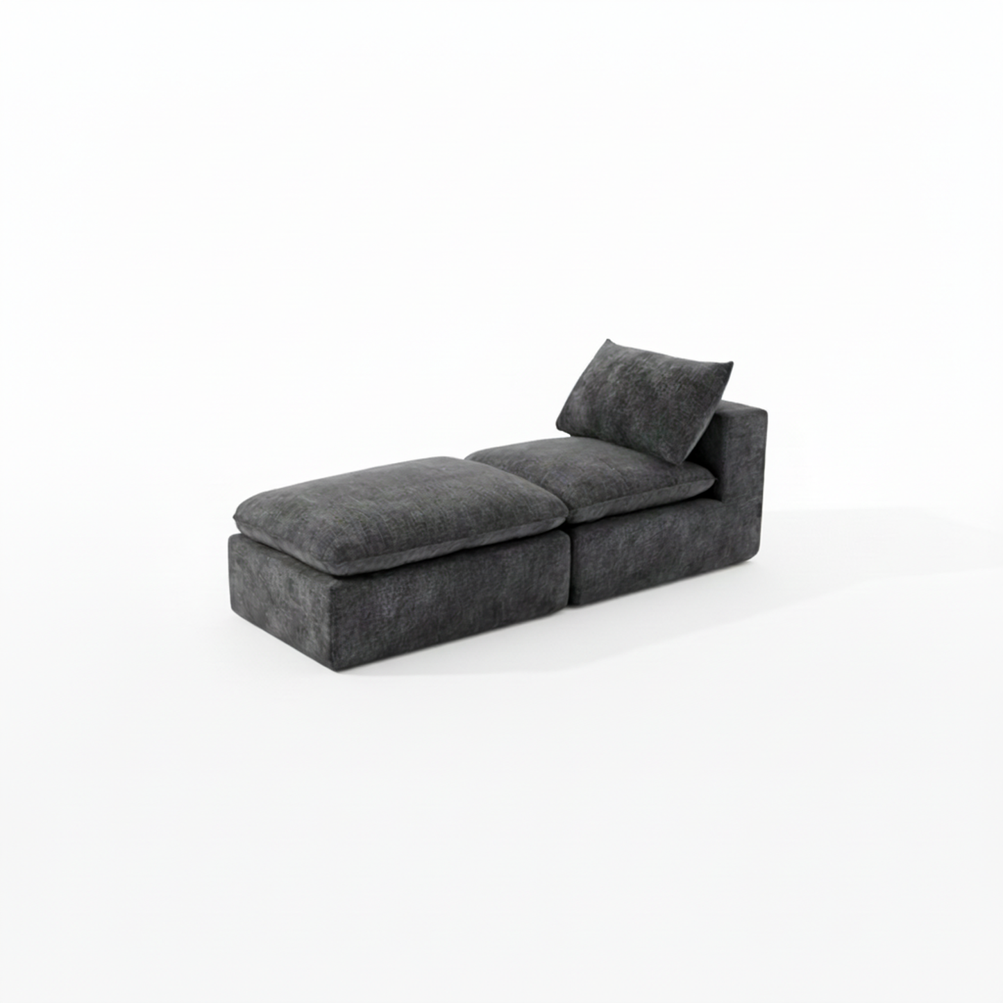 Sofa Cloud 2 Seat Modular Chenille Dark Gray 69