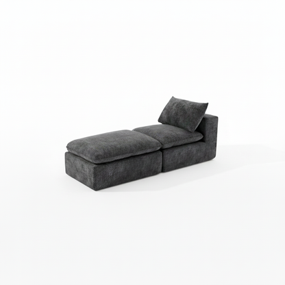 Sofa Cloud 2 Seat Modular Chenille Dark Gray 69