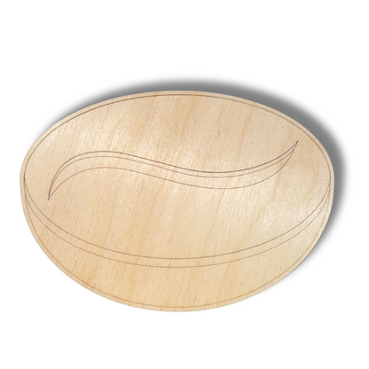Unfinished Wood Etched Espresso Bean Shape | Paint By Line Crafts | up to 30" DIY