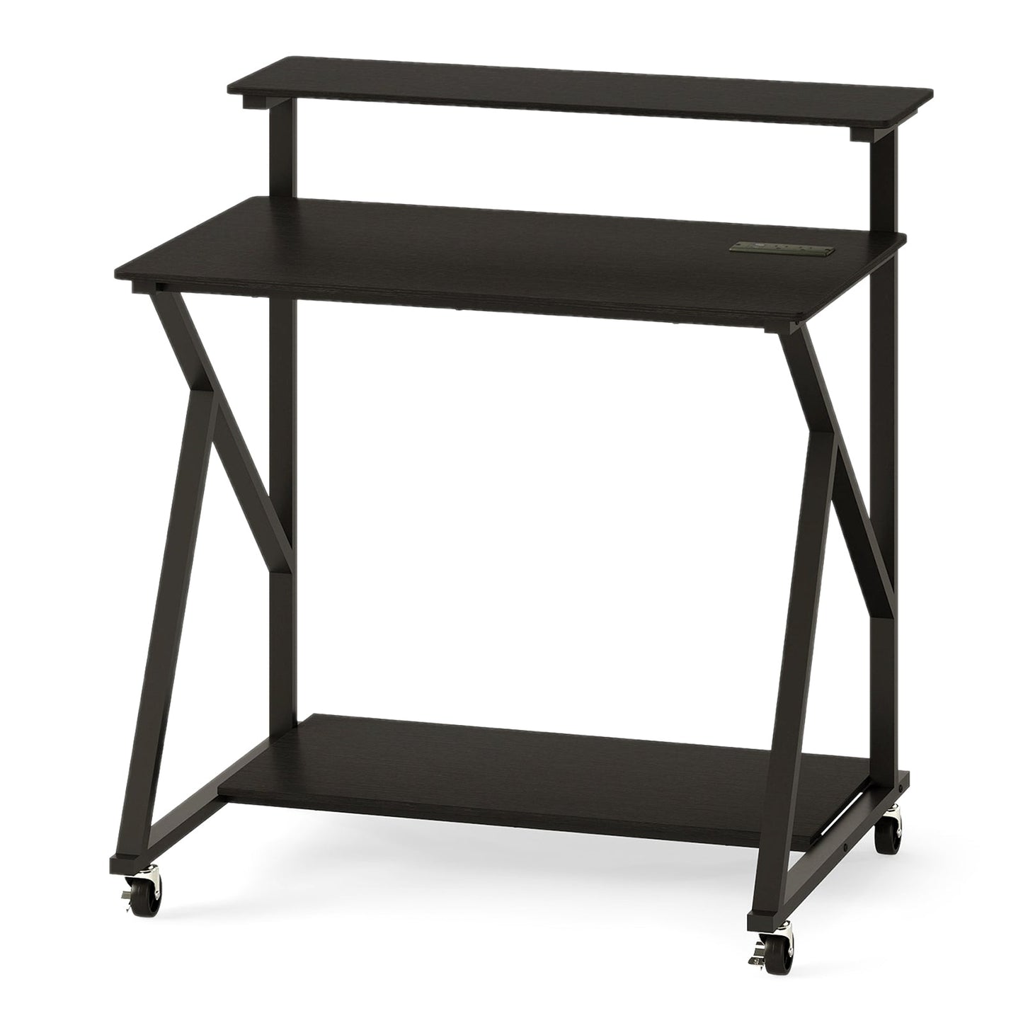 32 Inch Rolling Computer Desk for Small Spaces with Power Outlets