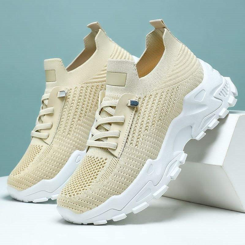 Women's Summer Flying Woven Lace Up Running Shoes