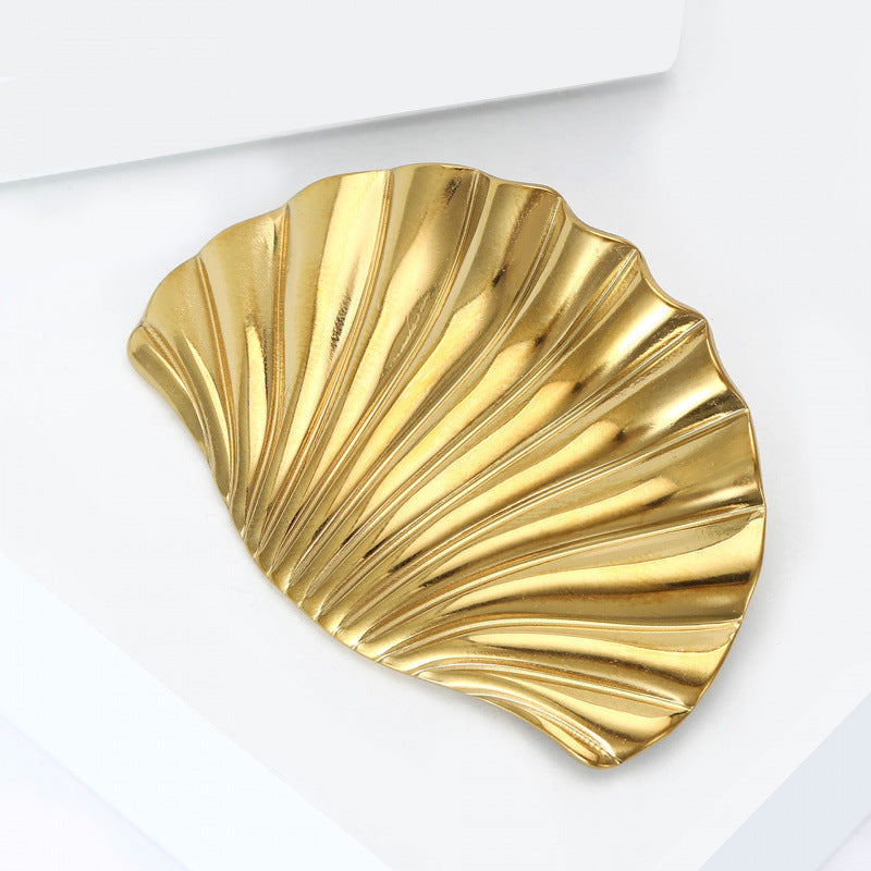 Exquisite And Fashionable Stainless-steel Shell-shaped Brooch