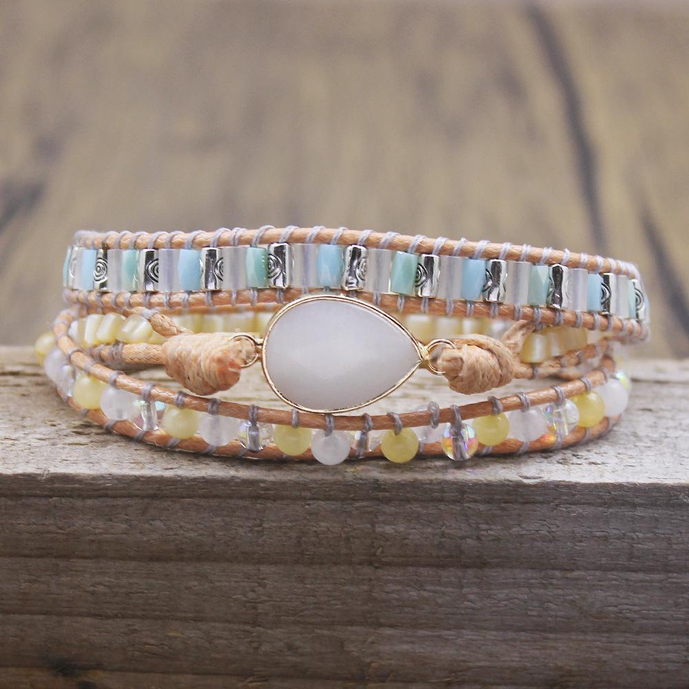 Handwoven Multi-layer Leather Cord Wrap Bracelet