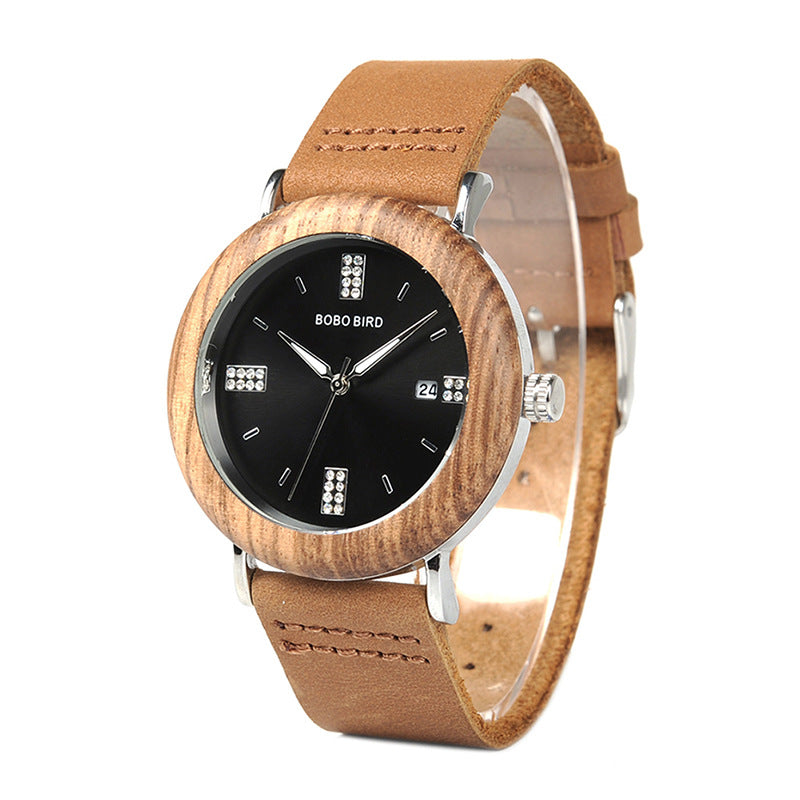 Mens And Womens Minimalist Casual Retro Wooden Watch