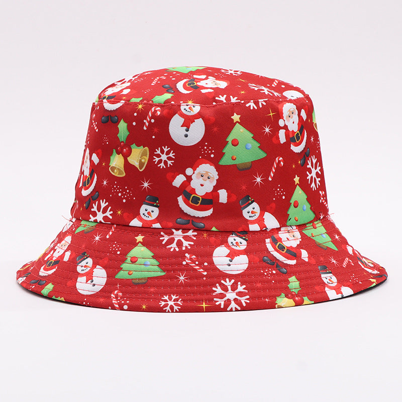 European And American Digital-print Bell-shaped Reindeer Bucket Hat