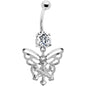 Crystalline Gem Encompass Butterfly Belly Ring