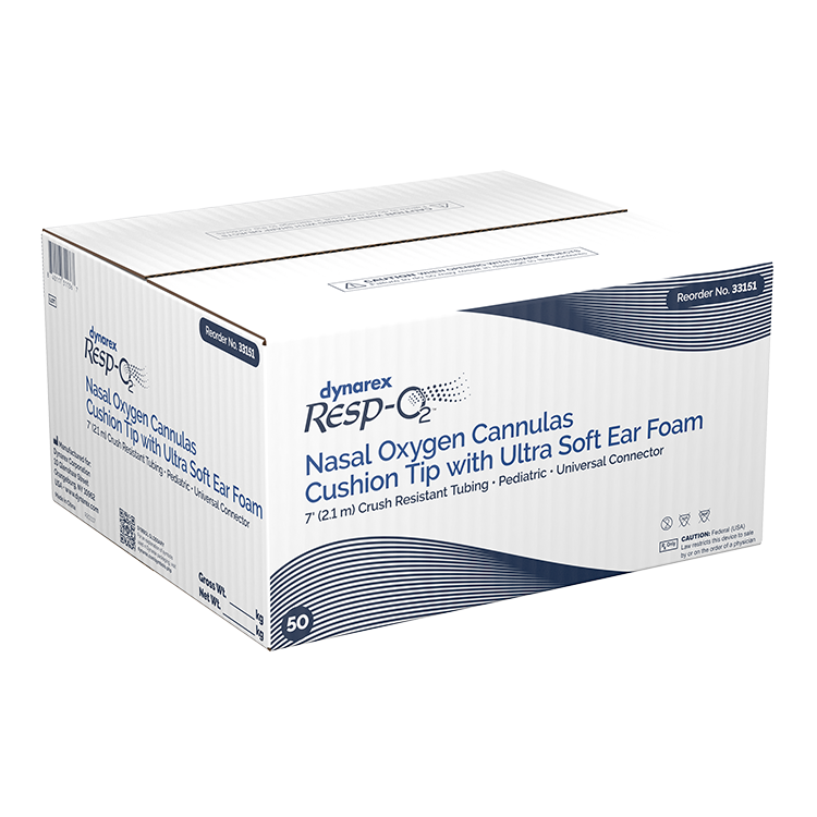 Dynarex Resp-O2 Nasal Oxygen Cannulas with Cushion Tips and Ultra Soft Ear Foam (50 Count)