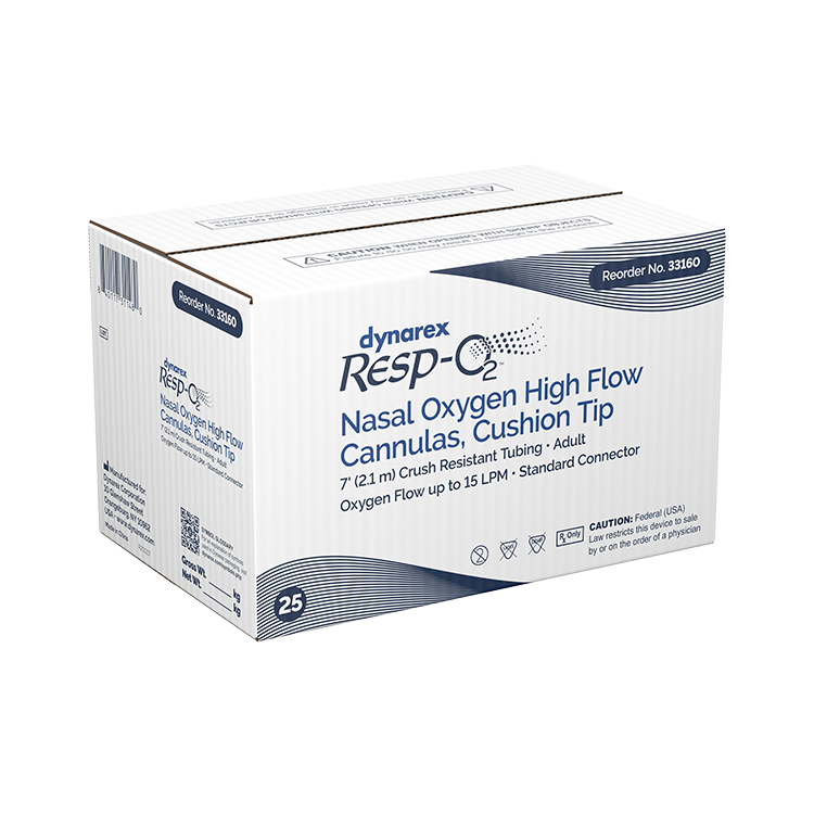 Dynarex Resp-O2 Nasal Oxygen High Flow Cannula Cushion Tip (25 Count)