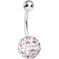Striped Light Pink Crystal Evolution Belly Ring
