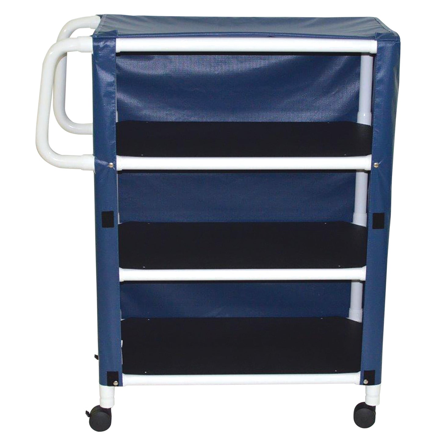 MJM International 332-3C 3-shelf utility / linen cart with mesh or solid vinyl cover, shelf size: 20" x 32", 100 lbs per shelf