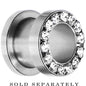 00G Stainless Steel Clear Gem Screw Fit Tunnel