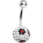 Clear Black Flower Crystal Evolution Belly Ring